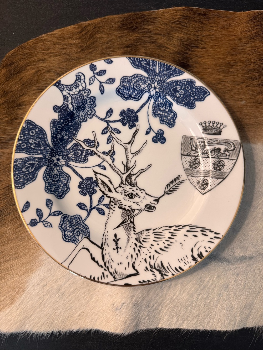HARD TO FIND Anthropologie Beasts & Heraldry plate.